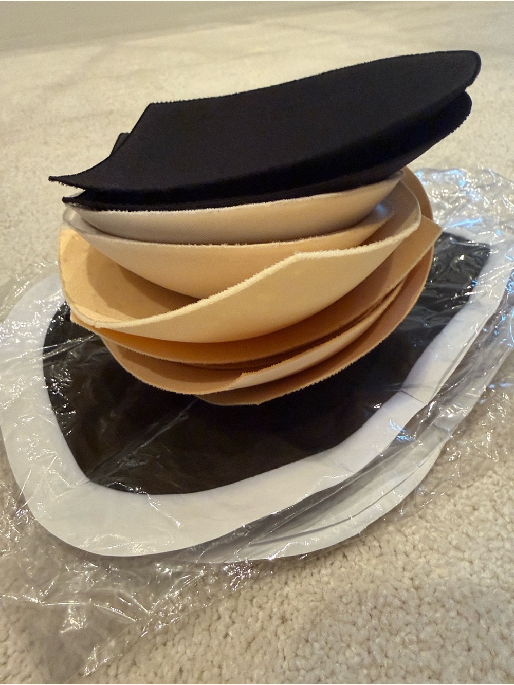 Bra Padding Inserts & Adhesive Bundle - Tan Nude White Black Removables Reusable - Picture 2 of 12